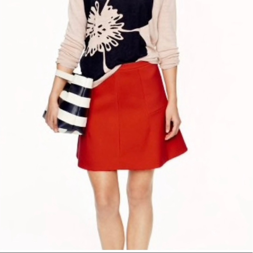 JCrew orange mini skirt